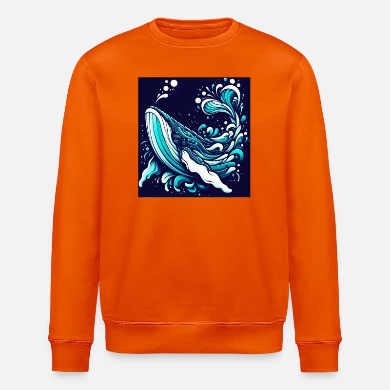 Baleine - Sweat bio ROLLER Stanley/Stella Unisexe - orange profond