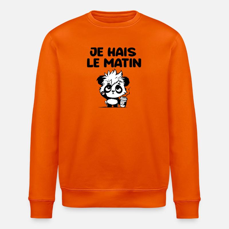 Ich hasse den morgendlichen Panda - Stanley/Stella Unisex Bio-Sweatshirt ROLLER - Tieforange