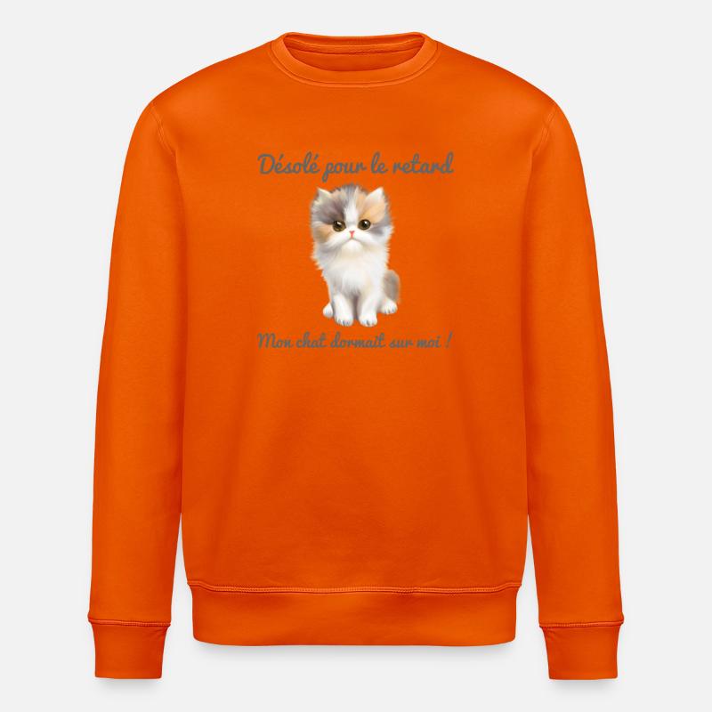 Mon chat dormait sur moi  - Sweat bio ROLLER Stanley/Stella Unisexe - orange profond