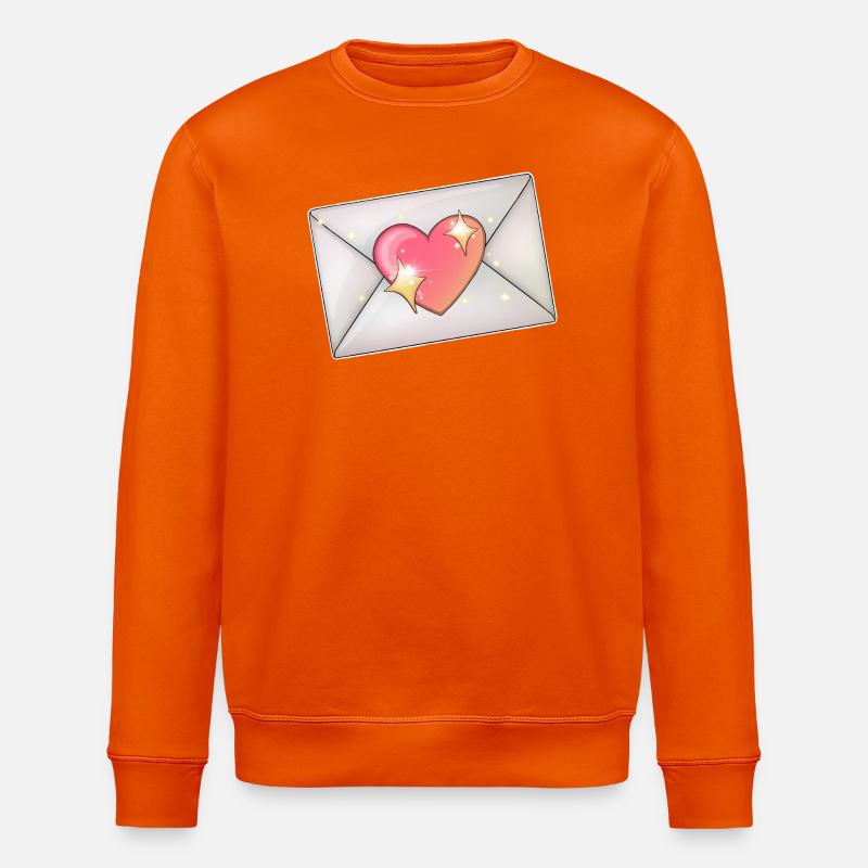 Coeur dans l’enveloppe Illustration romantique - Sweat bio ROLLER Stanley/Stella Unisexe - orange profond