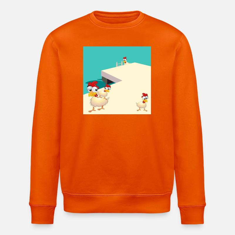 HÜHNER SCHWIMMEN AM SEE - Stanley/Stella Unisex Bio-Sweatshirt ROLLER - Tieforange