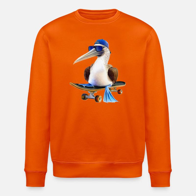 Blaufußtölpel Skateboard - Stanley/Stella Unisex Bio-Sweatshirt ROLLER - Tieforange