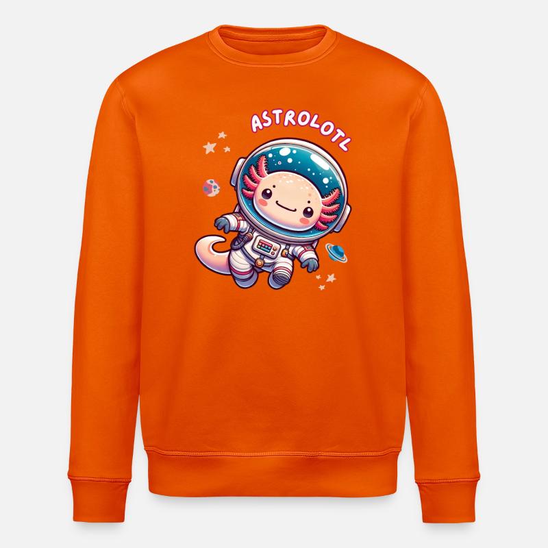 Astronaute axolotl dans l’espace - Kawaii Art - Sweat bio ROLLER Stanley/Stella Unisexe - orange profond
