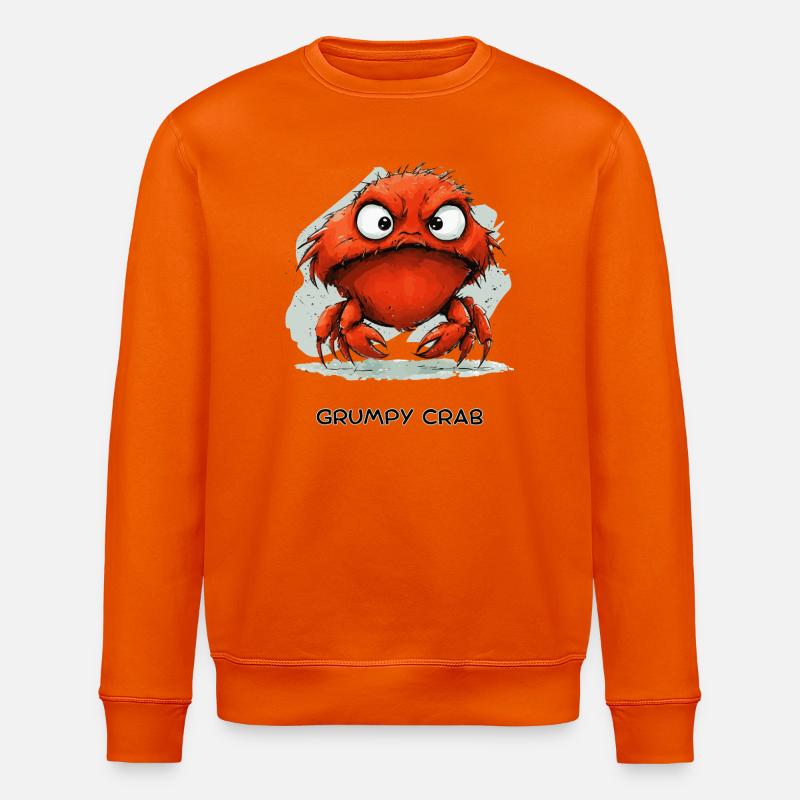 Grumpy Crab - Mürrische Cartoon Krabbe Design - Stanley/Stella Unisex Bio-Sweatshirt ROLLER - Tieforange