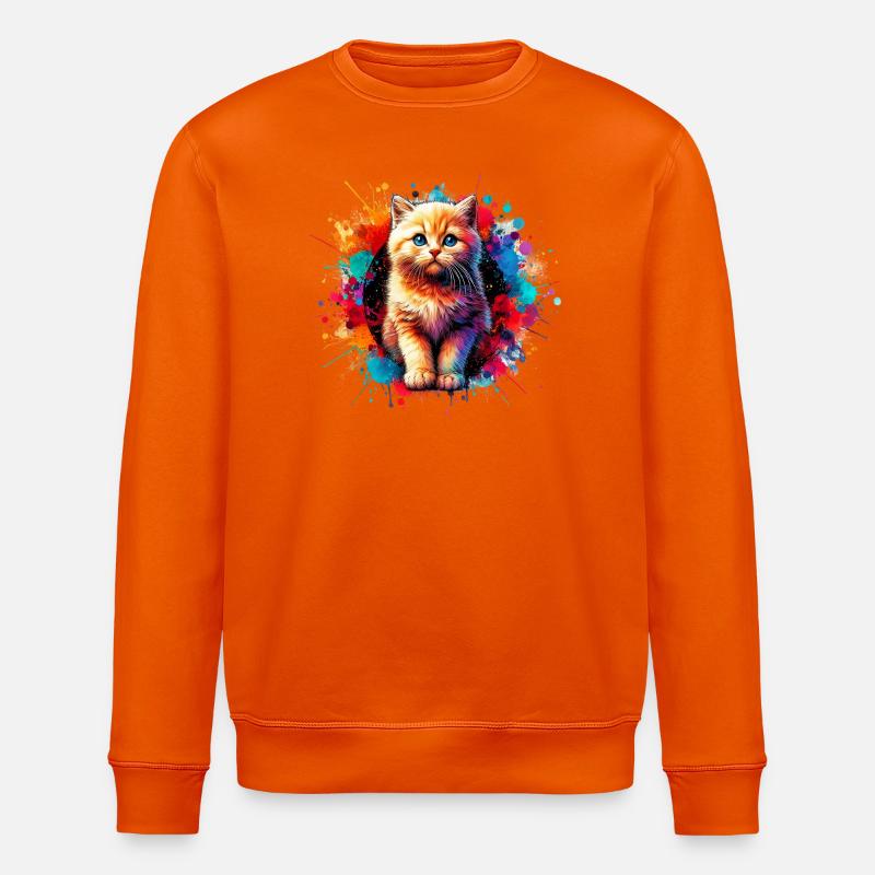 Chat - Sweat bio ROLLER Stanley/Stella Unisexe - orange profond