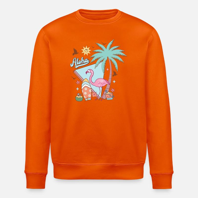 Aloha Summer - Stanley/Stella ROLLER Unisex Organic Sweatshirt - bright orange