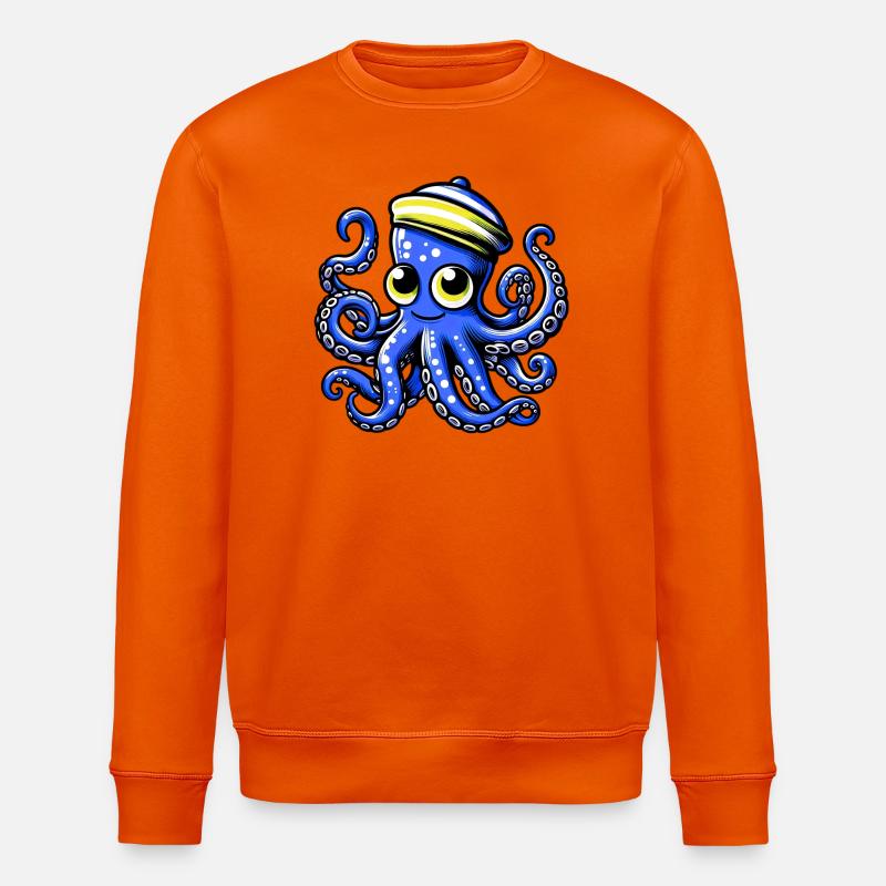 Octopus - Stanley/Stella ROLLER Unisex Organic Sweatshirt - bright orange