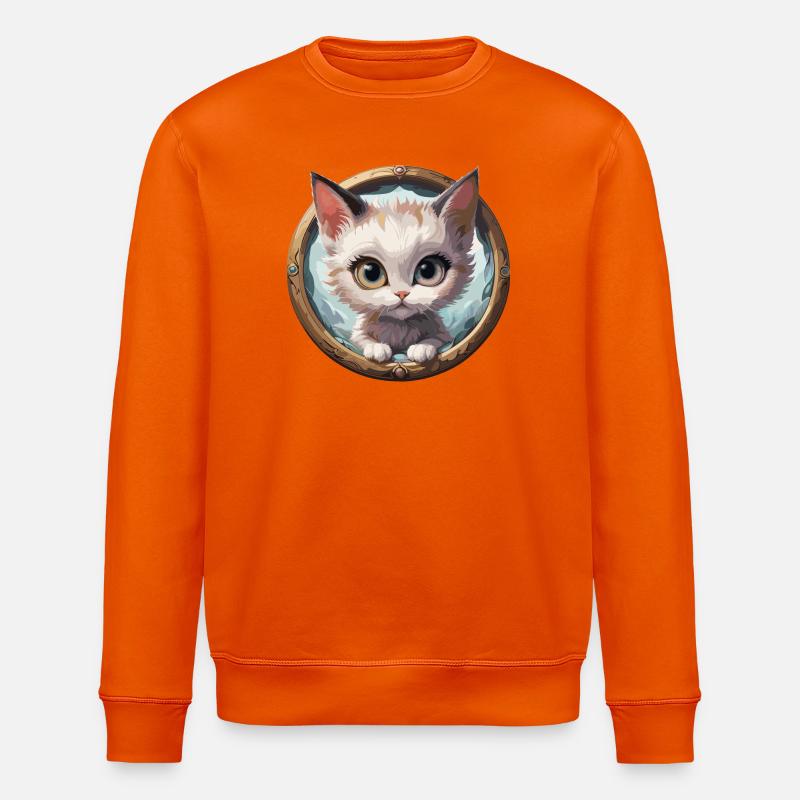Kätzchen im Rundmedaillon - Stanley/Stella Unisex Bio-Sweatshirt ROLLER - Tieforange