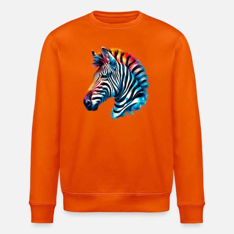 Zebra - Stanley/Stella ROLLER Unisex Organic Sweatshirt - bright orange