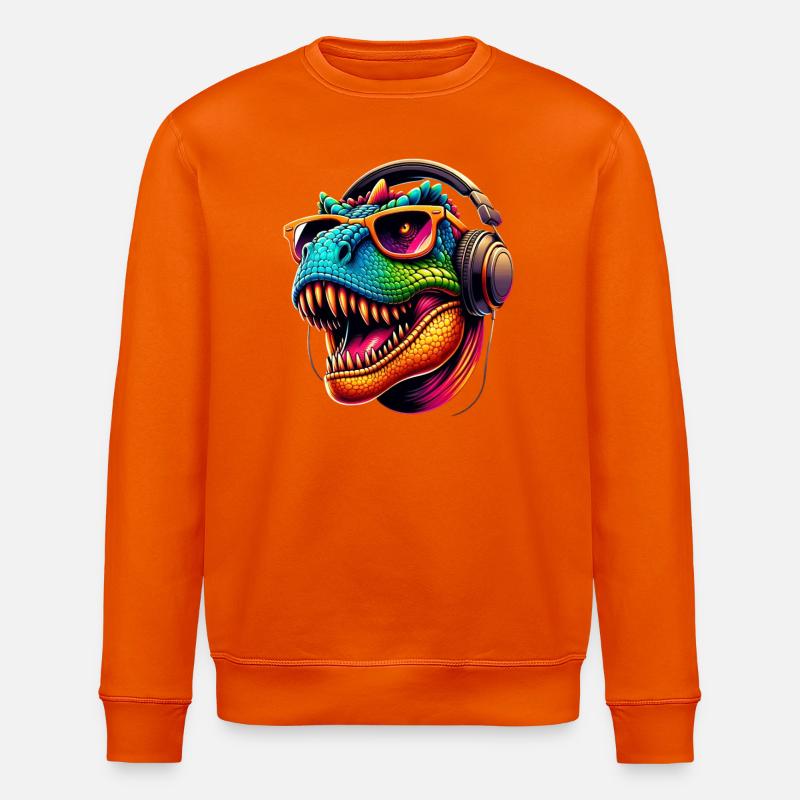 Dino DJ Stil - Stanley/Stella Unisex Bio-Sweatshirt ROLLER - Tieforange