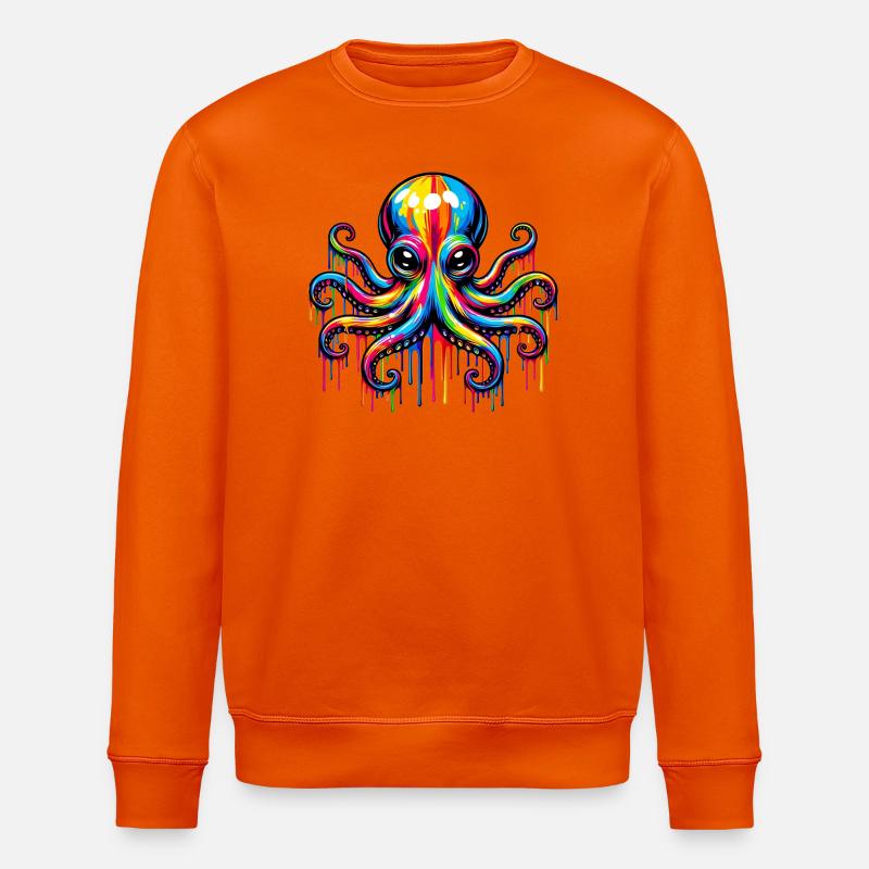 Octopus - Stanley/Stella ROLLER Unisex Organic Sweatshirt - bright orange