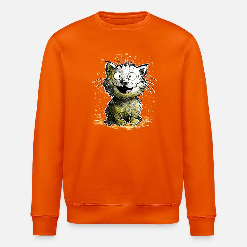 Katze Lacht - Stanley/Stella Unisex Bio-Sweatshirt ROLLER - Tieforange