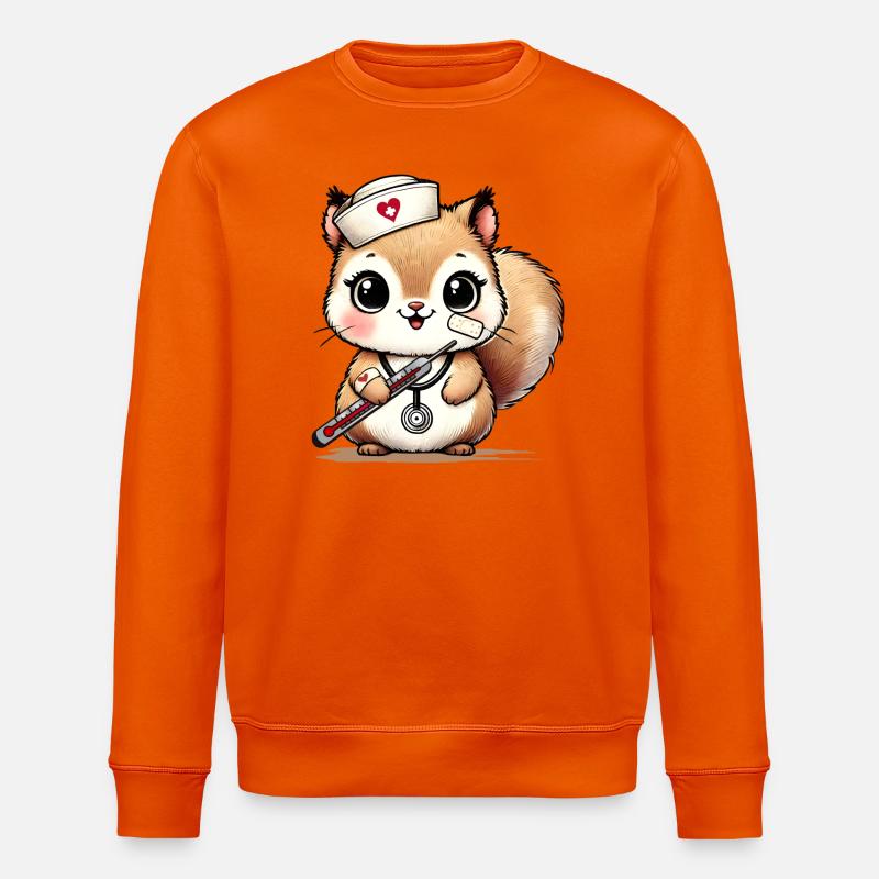 Bezauberndes Eichhörnchen als Krankenschwester - Stanley/Stella Unisex Bio-Sweatshirt ROLLER - Tieforange