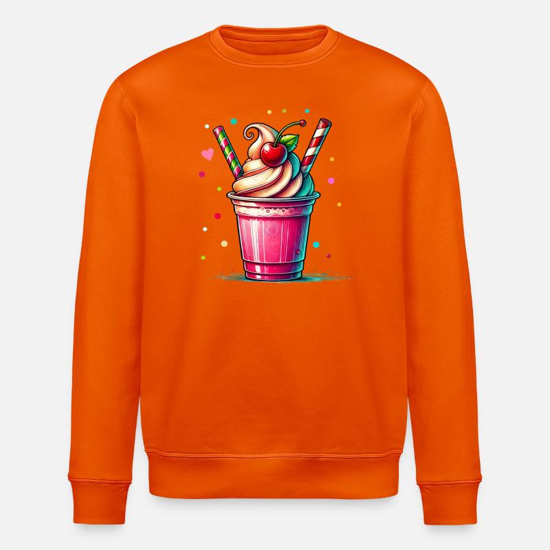 Seductive Cherry Dreams: Cherry Milkshake - Stanley/Stella ROLLER Unisex Organic Sweatshirt - bright orange