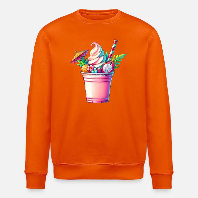 exotic fruity dreams:summer milkshake - Stanley/Stella ROLLER Unisex Organic Sweatshirt - bright orange