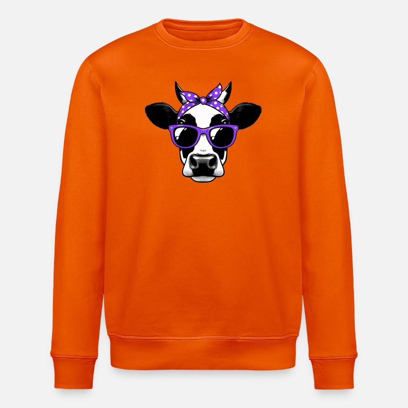Vache avec lunettes de soleil - Sweat bio ROLLER Stanley/Stella Unisexe - orange profond