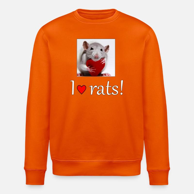 Ratte mit Herz - Stanley/Stella Unisex Bio-Sweatshirt ROLLER - Tieforange