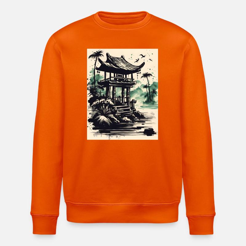 Tintenpavillon am Wasser - Stanley/Stella Unisex Bio-Sweatshirt ROLLER - Tieforange