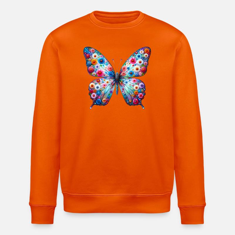 Schmetterling - Stanley/Stella Unisex Bio-Sweatshirt ROLLER - Tieforange
