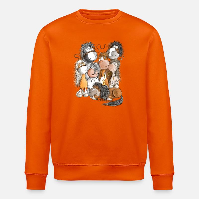 Pferdehaufen Pferde Team Herde Pferd - Stanley/Stella Unisex Bio-Sweatshirt ROLLER - Tieforange