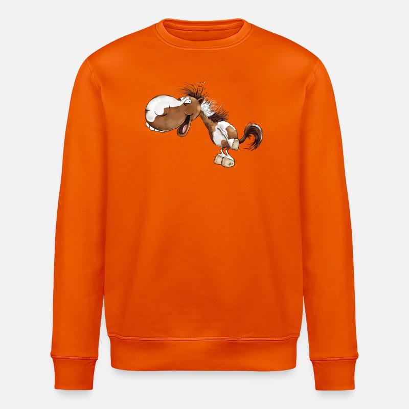 Lachendes Pferd Schecke Pferdeliebhaber - Stanley/Stella Unisex Bio-Sweatshirt ROLLER - Tieforange