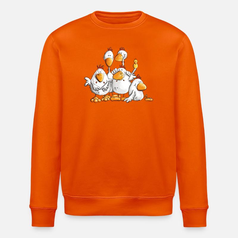 Funny Chickens for Chicken Lovers - Stanley/Stella ROLLER Unisex Organic Sweatshirt - bright orange