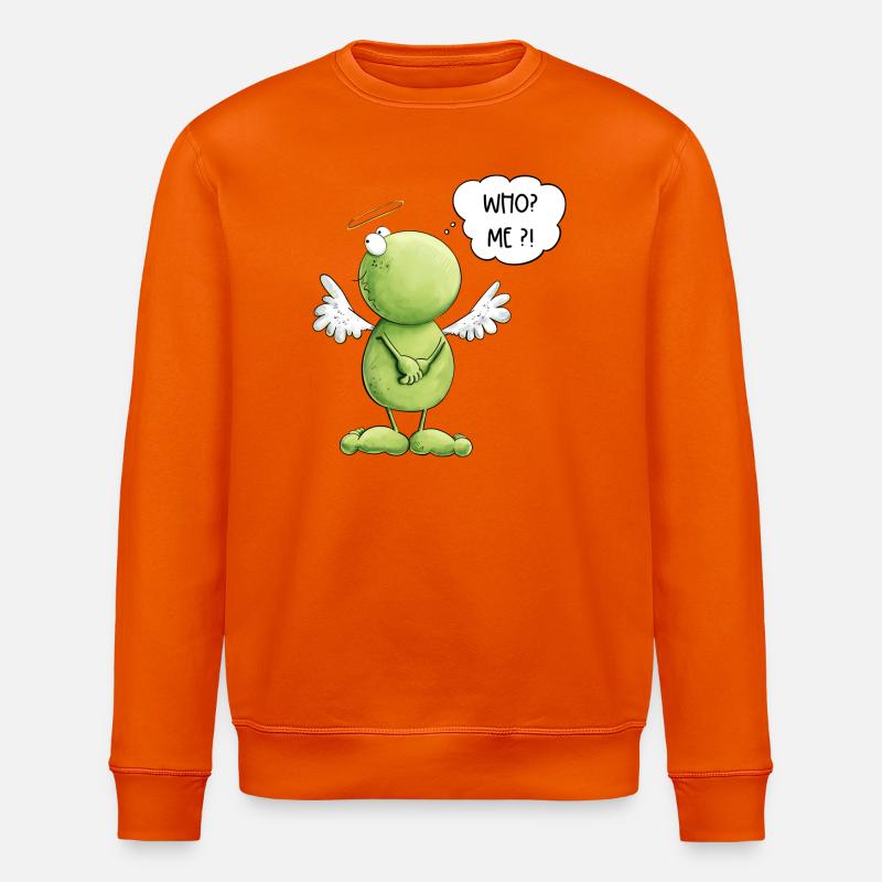 Frosch Engel Unschuld Who Me Spruch - Stanley/Stella Unisex Bio-Sweatshirt ROLLER - Tieforange