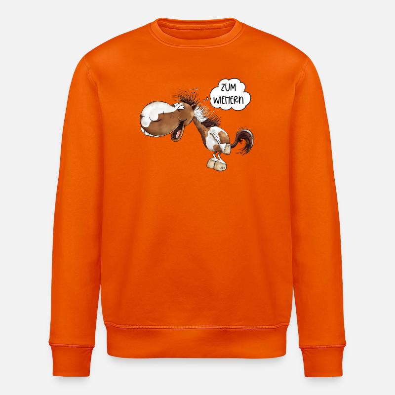 Zum Wiehern Pferd Schecke Lustiges Pferd - Stanley/Stella Unisex Bio-Sweatshirt ROLLER - Tieforange