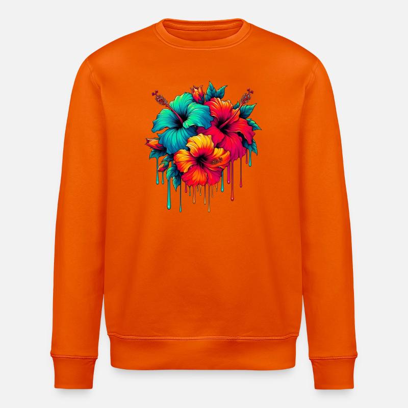 Hibiskusblüten - Stanley/Stella Unisex Bio-Sweatshirt ROLLER - Tieforange