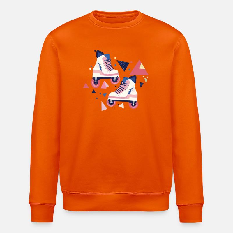 90s pattern roller skates - Stanley/Stella ROLLER Unisex Organic Sweatshirt - bright orange