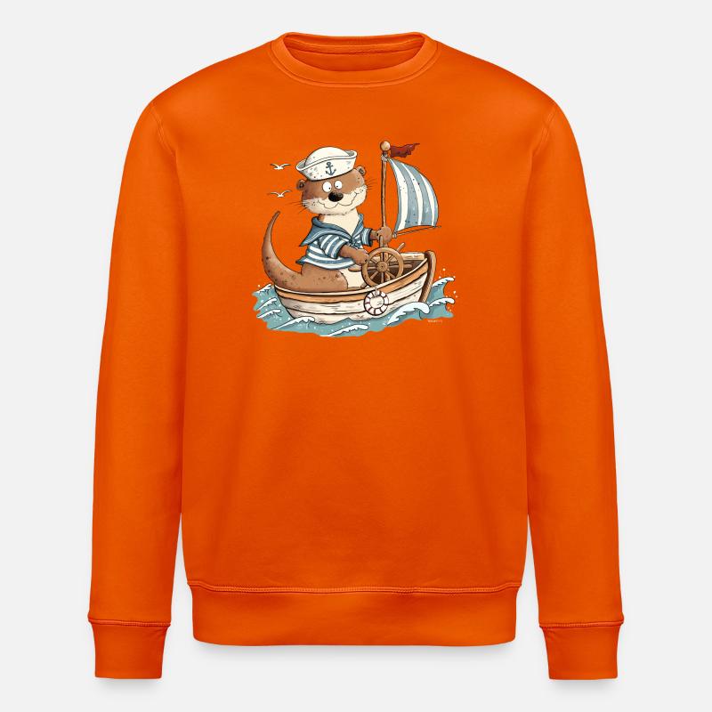 Otter Boot Segeln Segelboot - Stanley/Stella Unisex Bio-Sweatshirt ROLLER - Tieforange