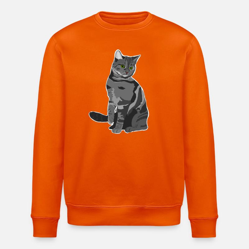 Chat gris - Sweat bio ROLLER Stanley/Stella Unisexe - orange profond