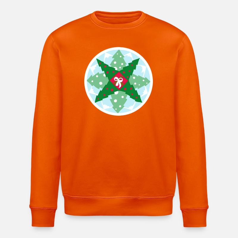 Christmas Pattern - Stanley/Stella ROLLER Unisex Organic Sweatshirt - bright orange