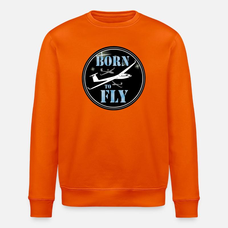 Born to fly - Stanley/Stella ROLLER Unisex Organic Sweatshirt - bright orange