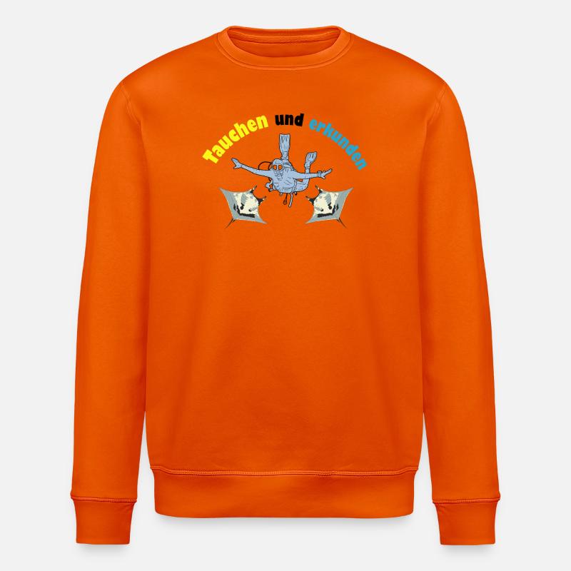 Dive and explore - Stanley/Stella ROLLER Unisex Organic Sweatshirt - bright orange