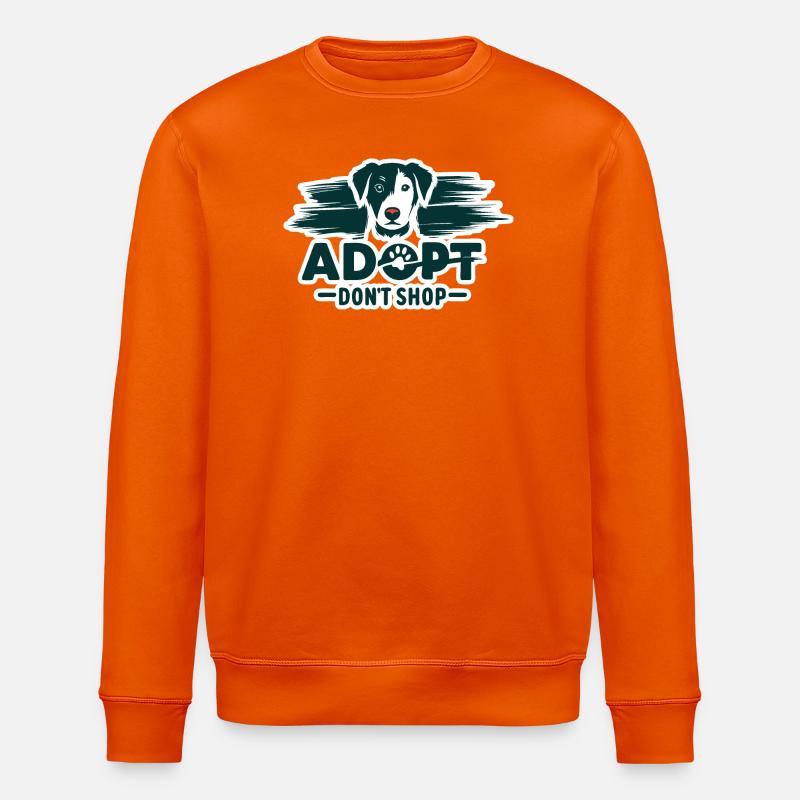 Adopt don't shop 2 - Stanley/Stella ROLLER Unisex Organic Sweatshirt - bright orange