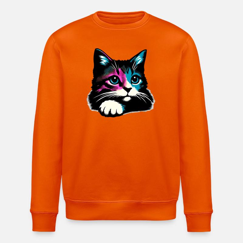 Katze - Stanley/Stella Unisex Bio-Sweatshirt ROLLER - Tieforange