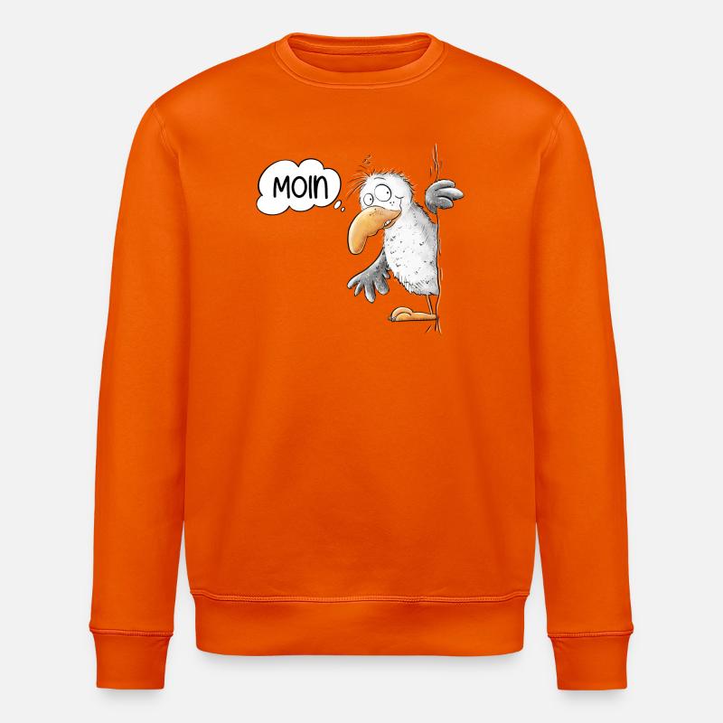 Moin Spruch Möwe Tiermotiv - Stanley/Stella Unisex Bio-Sweatshirt ROLLER - Tieforange