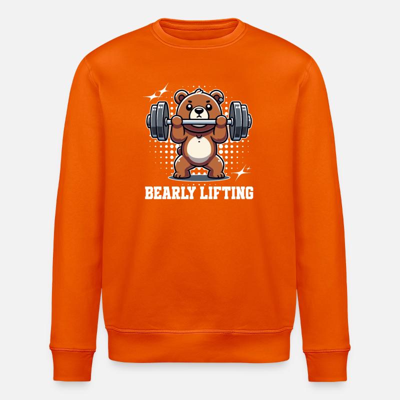 Bearly Lifting – Lustiges Teddy-Workout-Design - Stanley/Stella Unisex Bio-Sweatshirt ROLLER - Tieforange