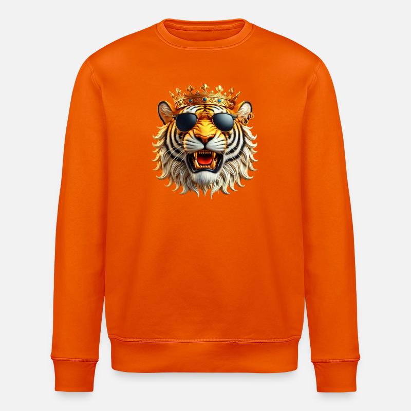 Königstiger mit Krone - Stanley/Stella Unisex Bio-Sweatshirt ROLLER - Tieforange