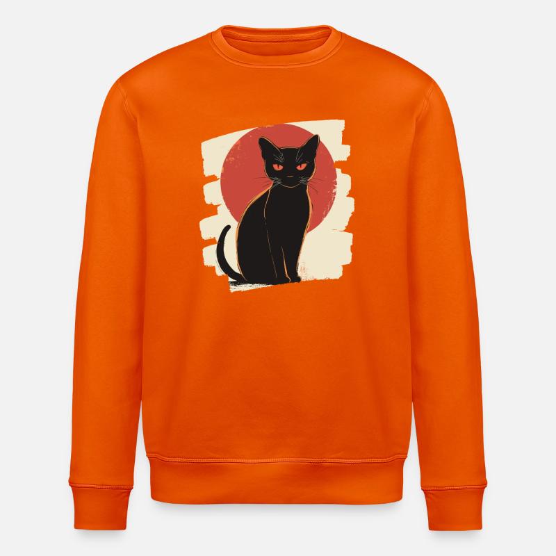 Chat noir - Sweat bio ROLLER Stanley/Stella Unisexe - orange profond