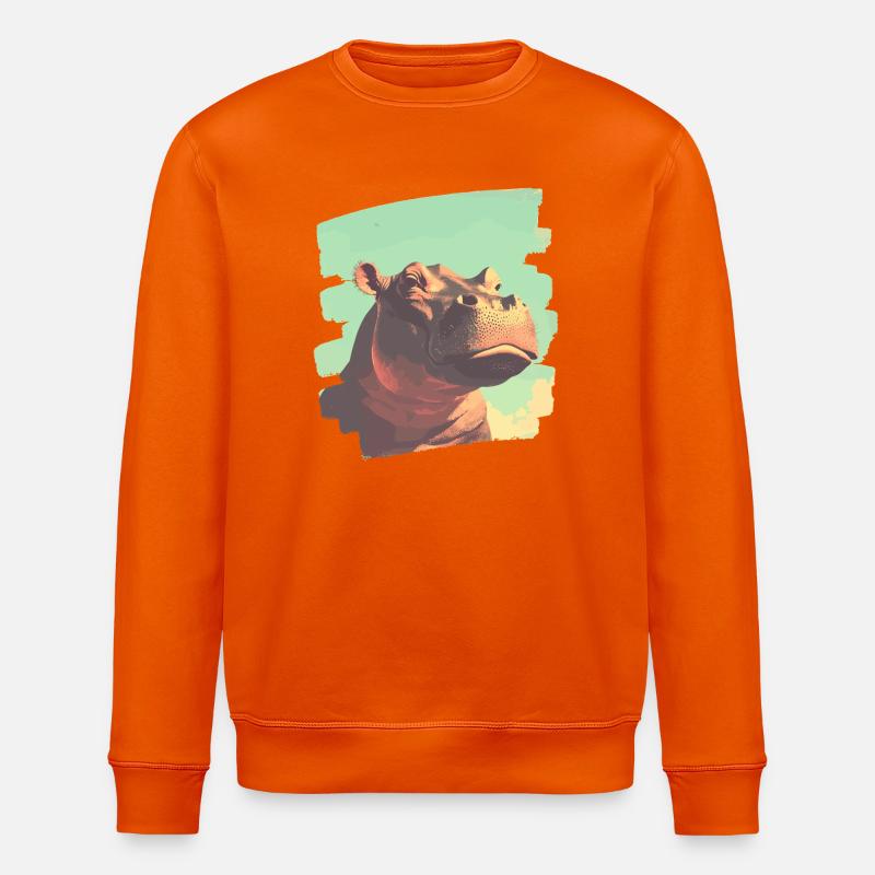 Nilpferd Retro - Stanley/Stella Unisex Bio-Sweatshirt ROLLER - Tieforange