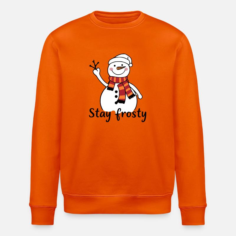Fröhlicher Schneemann mit rotem Schal - Stanley/Stella Unisex Bio-Sweatshirt ROLLER - Tieforange