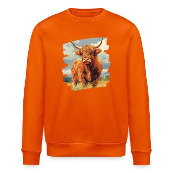 Schottisches Hochlandrind - Stanley/Stella Unisex Bio-Sweatshirt ROLLER - Tieforange - Vorne - Nik (191cm)