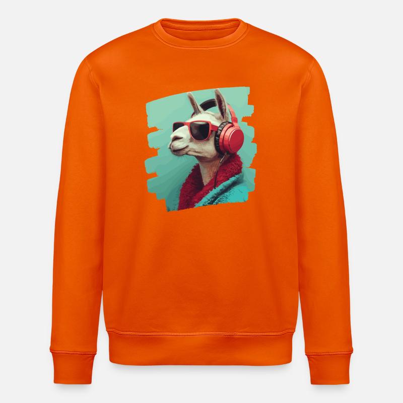 Lama Kopfhörer - Stanley/Stella Unisex Bio-Sweatshirt ROLLER - Tieforange