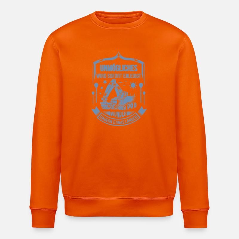 Baggerfahrer Unmögliches sofort erledigt - Stanley/Stella Unisex Bio-Sweatshirt ROLLER - Tieforange