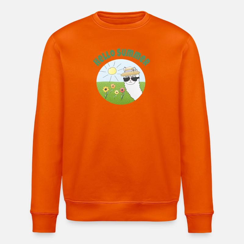 Hello Summer: Sonnenscheinalpaka - Stanley/Stella Unisex Bio-Sweatshirt ROLLER - Tieforange