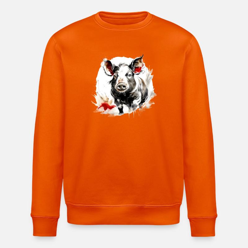 Zodiaque Chinois Cochon - Sweat bio ROLLER Stanley/Stella Unisexe - orange profond