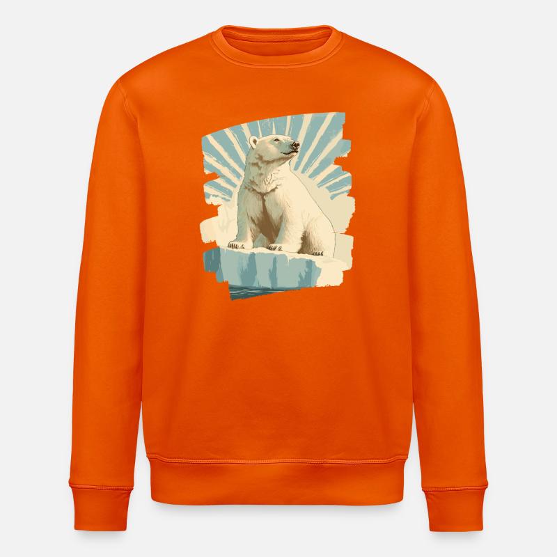 Ours blanc - Sweat bio ROLLER Stanley/Stella Unisexe - orange profond