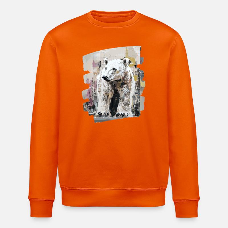 Eisbär Graffiti Sprayer - Stanley/Stella Unisex Bio-Sweatshirt ROLLER - Tieforange